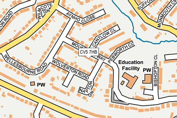 CV5 7HB map - OS OpenMap – Local (Ordnance Survey)