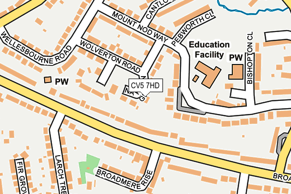 CV5 7HD map - OS OpenMap – Local (Ordnance Survey)