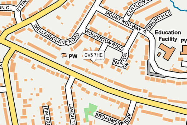 CV5 7HE map - OS OpenMap – Local (Ordnance Survey)