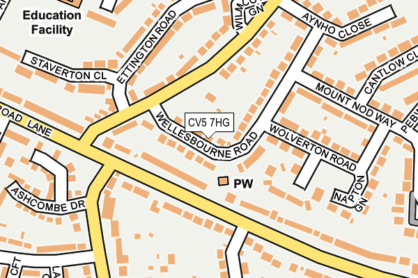 CV5 7HG map - OS OpenMap – Local (Ordnance Survey)
