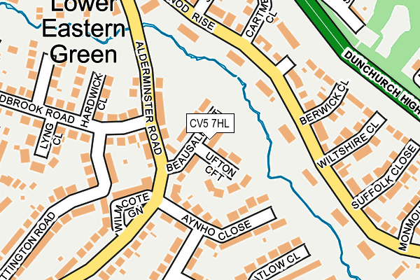 CV5 7HL map - OS OpenMap – Local (Ordnance Survey)