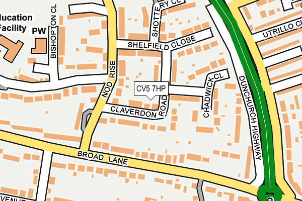 CV5 7HP map - OS OpenMap – Local (Ordnance Survey)