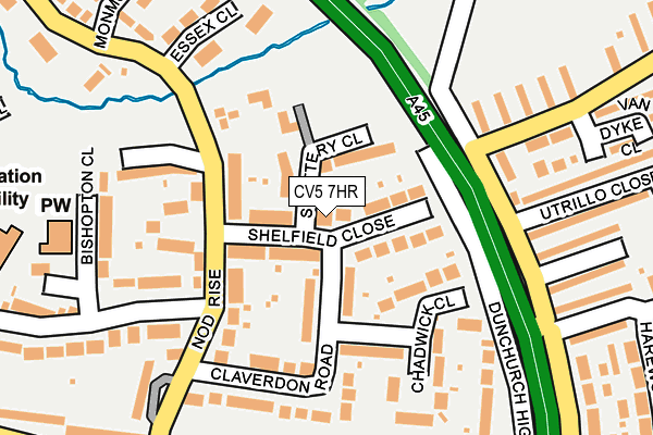 CV5 7HR map - OS OpenMap – Local (Ordnance Survey)