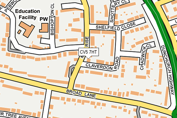 CV5 7HT map - OS OpenMap – Local (Ordnance Survey)