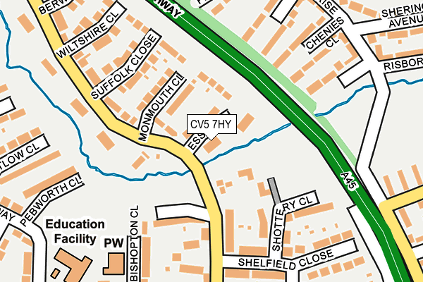 CV5 7HY map - OS OpenMap – Local (Ordnance Survey)