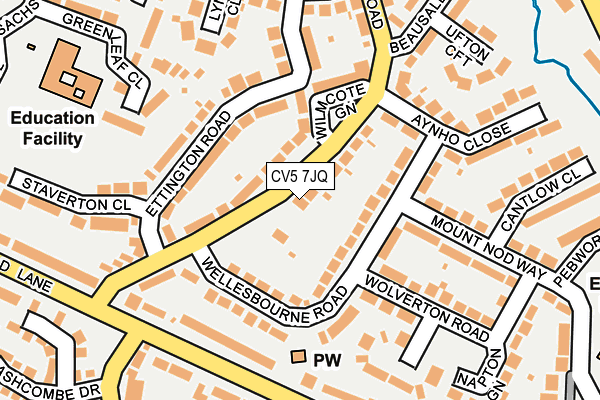 CV5 7JQ map - OS OpenMap – Local (Ordnance Survey)