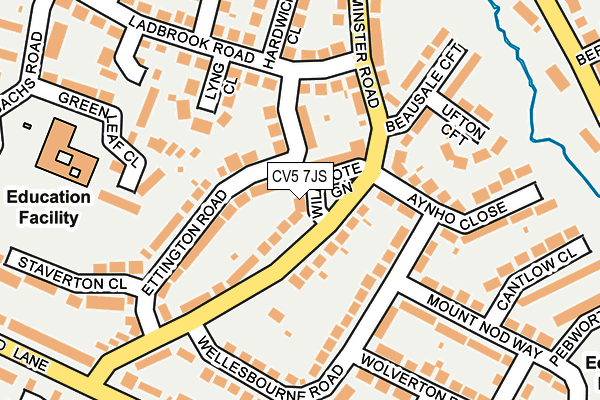 CV5 7JS map - OS OpenMap – Local (Ordnance Survey)