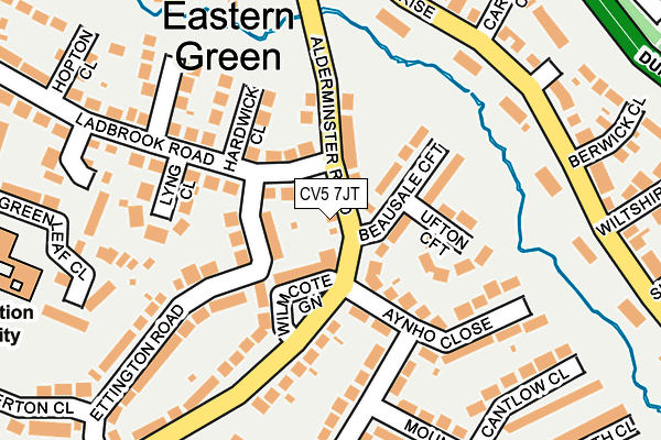 CV5 7JT map - OS OpenMap – Local (Ordnance Survey)