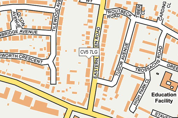 CV5 7LG map - OS OpenMap – Local (Ordnance Survey)
