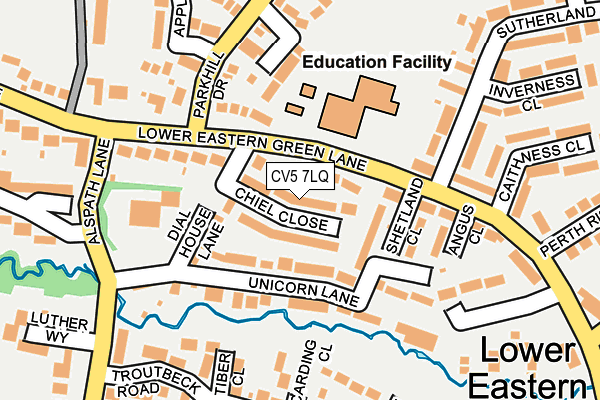 CV5 7LQ map - OS OpenMap – Local (Ordnance Survey)