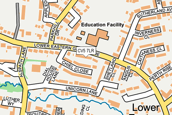 CV5 7LR map - OS OpenMap – Local (Ordnance Survey)