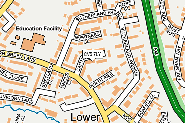 CV5 7LY map - OS OpenMap – Local (Ordnance Survey)