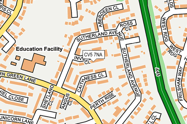 CV5 7NA map - OS OpenMap – Local (Ordnance Survey)