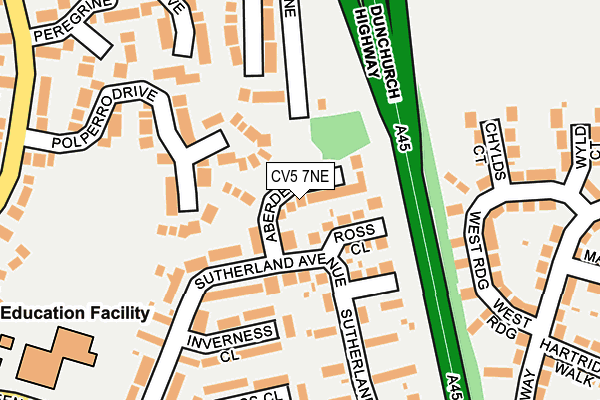 CV5 7NE map - OS OpenMap – Local (Ordnance Survey)