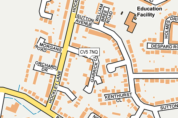 CV5 7NQ map - OS OpenMap – Local (Ordnance Survey)