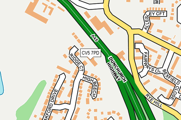 CV5 7PD map - OS OpenMap – Local (Ordnance Survey)
