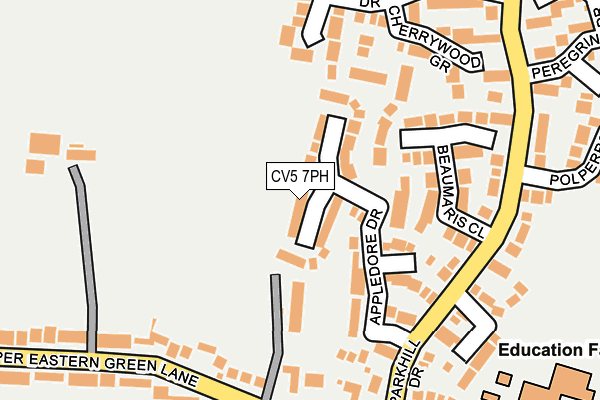 CV5 7PH map - OS OpenMap – Local (Ordnance Survey)