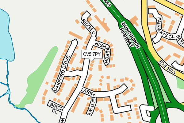 CV5 7PY map - OS OpenMap – Local (Ordnance Survey)