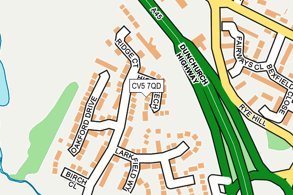 CV5 7QD map - OS OpenMap – Local (Ordnance Survey)