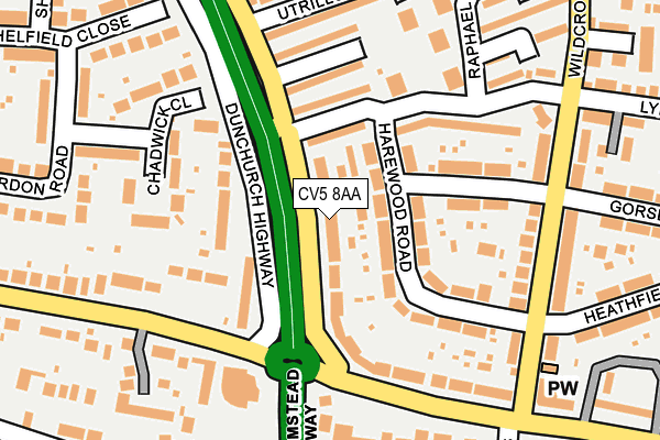 CV5 8AA map - OS OpenMap – Local (Ordnance Survey)