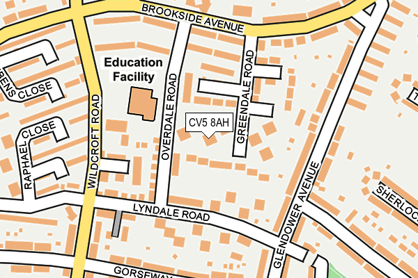 CV5 8AH map - OS OpenMap – Local (Ordnance Survey)