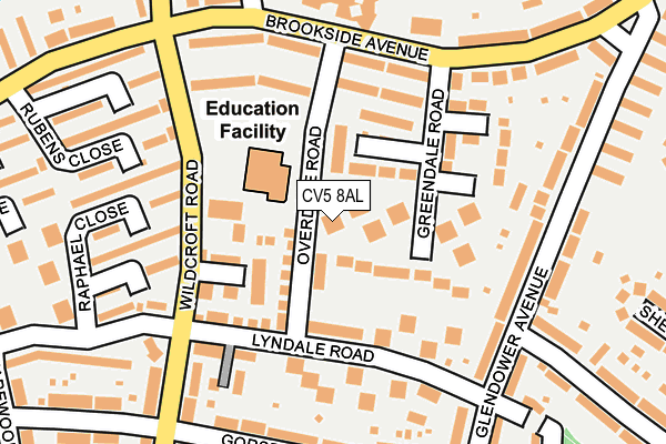 CV5 8AL map - OS OpenMap – Local (Ordnance Survey)