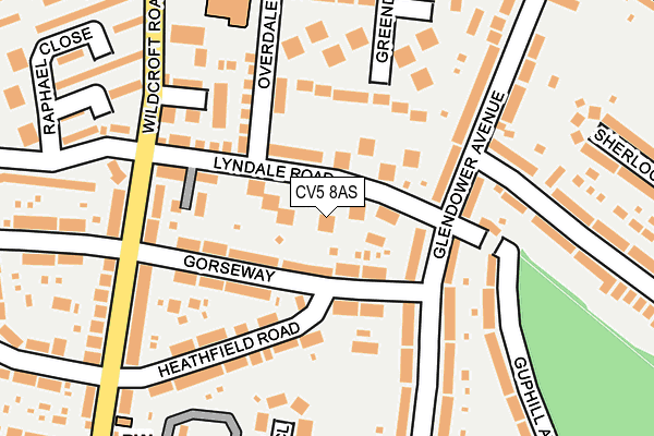 CV5 8AS map - OS OpenMap – Local (Ordnance Survey)