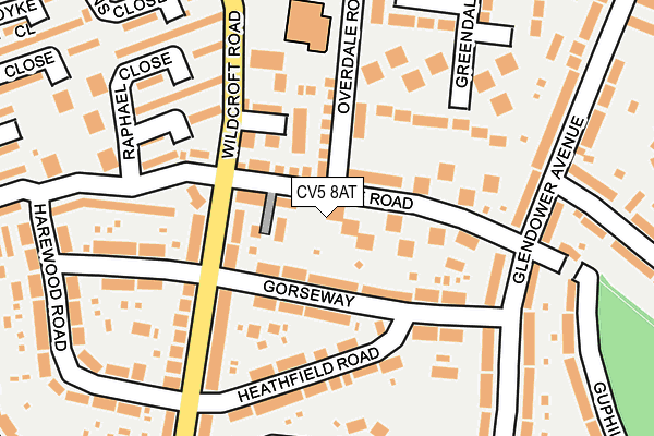 CV5 8AT map - OS OpenMap – Local (Ordnance Survey)