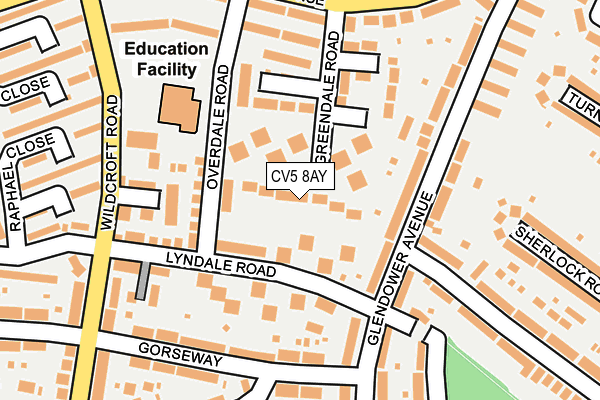 CV5 8AY map - OS OpenMap – Local (Ordnance Survey)
