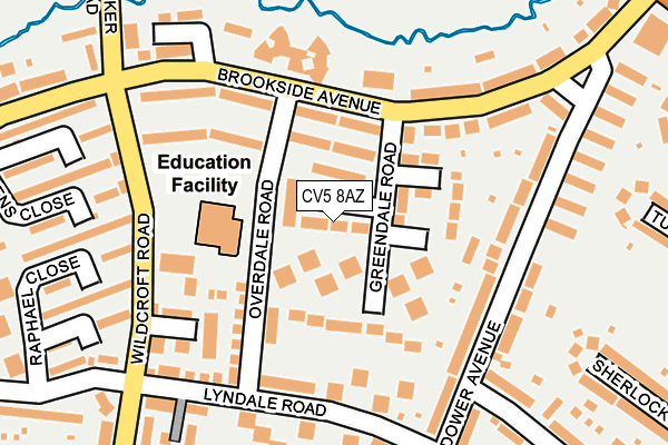 CV5 8AZ map - OS OpenMap – Local (Ordnance Survey)