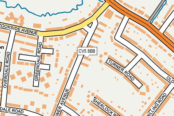 CV5 8BB map - OS OpenMap – Local (Ordnance Survey)