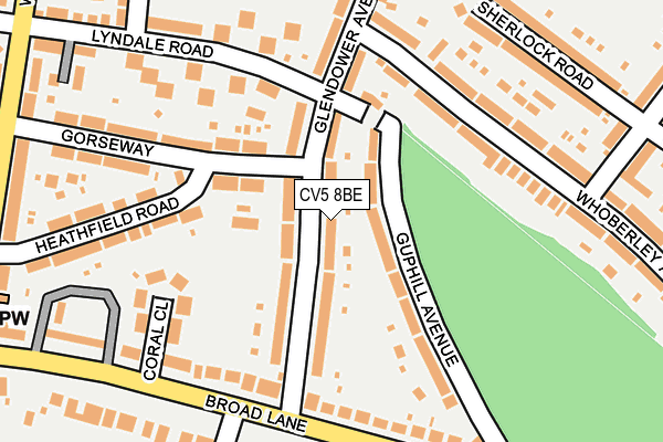 CV5 8BE map - OS OpenMap – Local (Ordnance Survey)