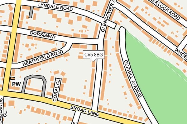 CV5 8BG map - OS OpenMap – Local (Ordnance Survey)