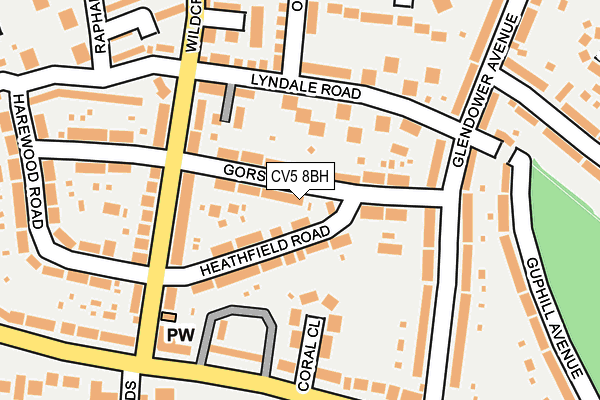 CV5 8BH map - OS OpenMap – Local (Ordnance Survey)