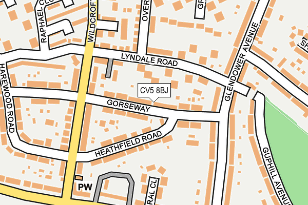 CV5 8BJ map - OS OpenMap – Local (Ordnance Survey)