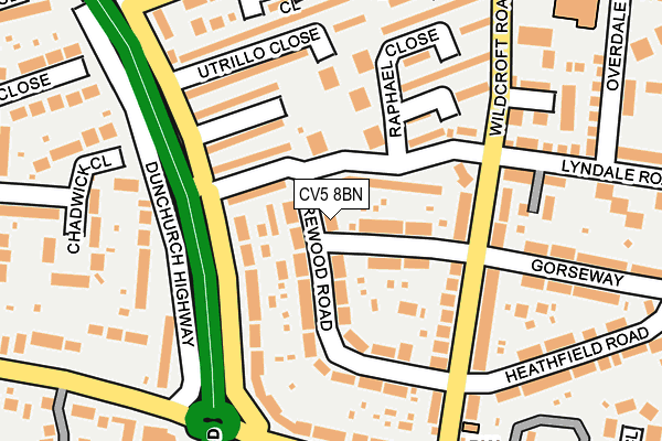 CV5 8BN map - OS OpenMap – Local (Ordnance Survey)