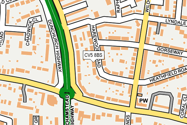 CV5 8BS map - OS OpenMap – Local (Ordnance Survey)