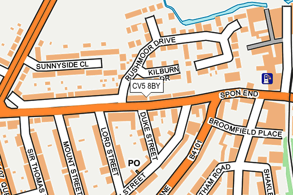 CV5 8BY map - OS OpenMap – Local (Ordnance Survey)