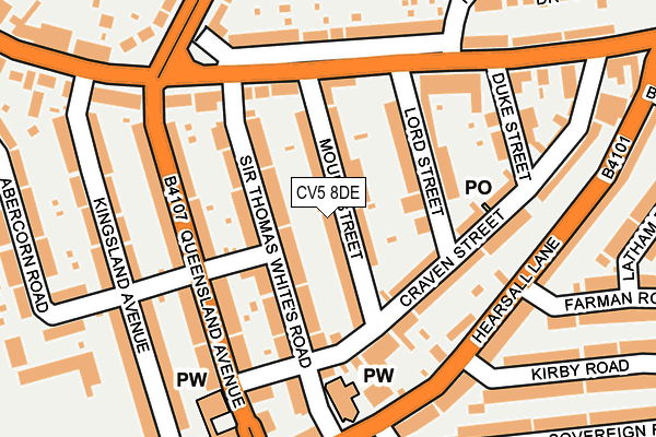 CV5 8DE map - OS OpenMap – Local (Ordnance Survey)