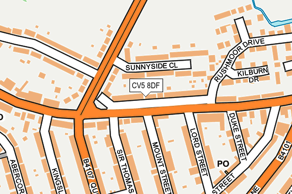 CV5 8DF map - OS OpenMap – Local (Ordnance Survey)