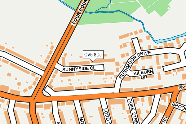 CV5 8DJ map - OS OpenMap – Local (Ordnance Survey)