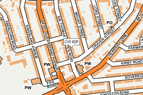 CV5 8DP map - OS OpenMap – Local (Ordnance Survey)