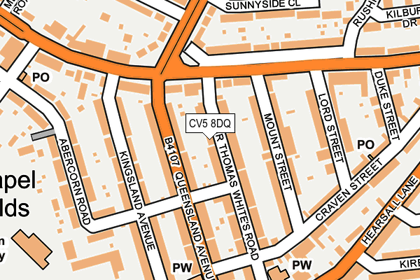 CV5 8DQ map - OS OpenMap – Local (Ordnance Survey)