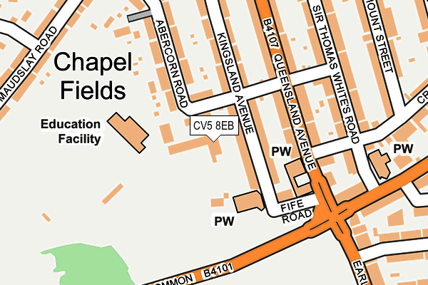 CV5 8EB map - OS OpenMap – Local (Ordnance Survey)