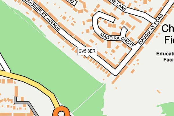 CV5 8ER map - OS OpenMap – Local (Ordnance Survey)