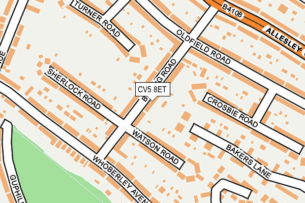CV5 8ET map - OS OpenMap – Local (Ordnance Survey)