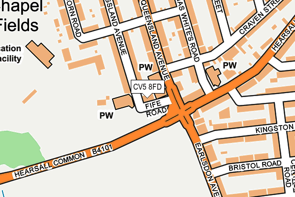 CV5 8FD map - OS OpenMap – Local (Ordnance Survey)