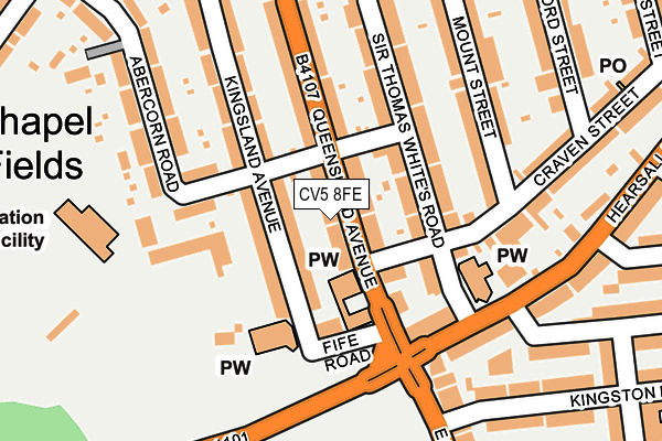 CV5 8FE map - OS OpenMap – Local (Ordnance Survey)