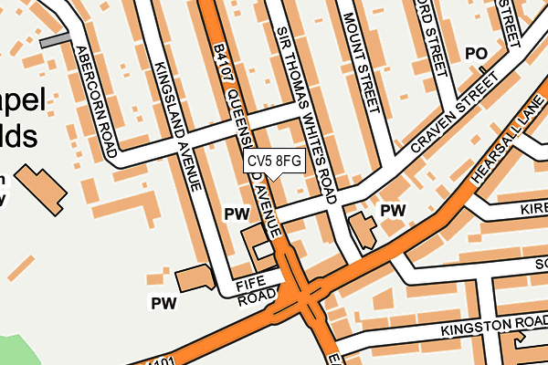 CV5 8FG map - OS OpenMap – Local (Ordnance Survey)