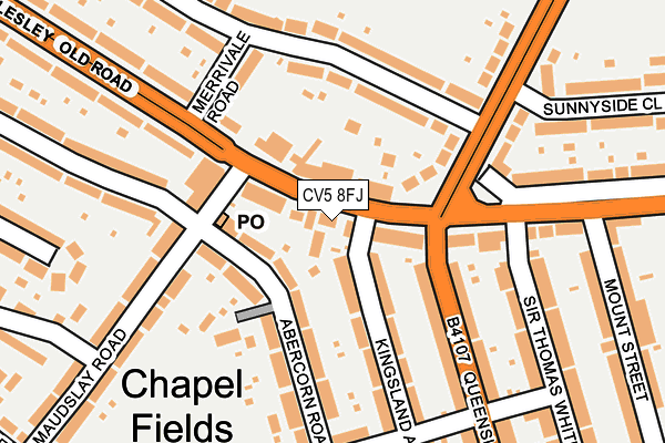 CV5 8FJ map - OS OpenMap – Local (Ordnance Survey)